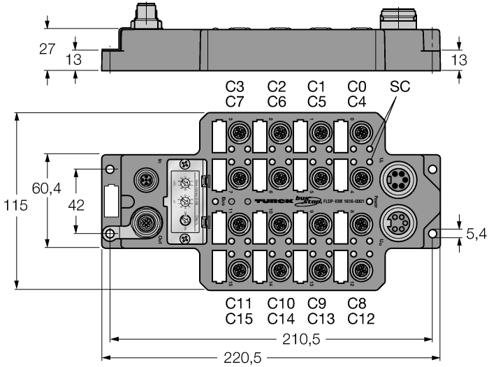 Fieldbus I/O module PROFIBUS-DP - 16 digital pnp inputs