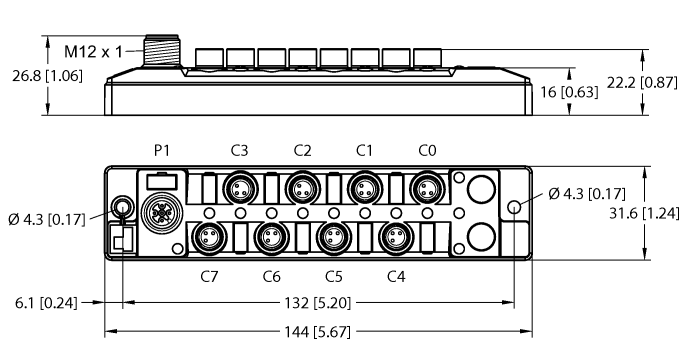 I/O Hub for connection of digital signals to IO-Link Master - 8 ...