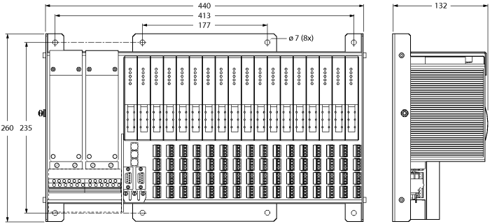 excom I/O System - Module Rack, Zone 1, for 16 Modules, Marine Ship ...