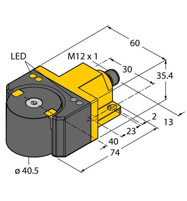 Inductive Angle Sensor - With Two Programmable Switching Outputs