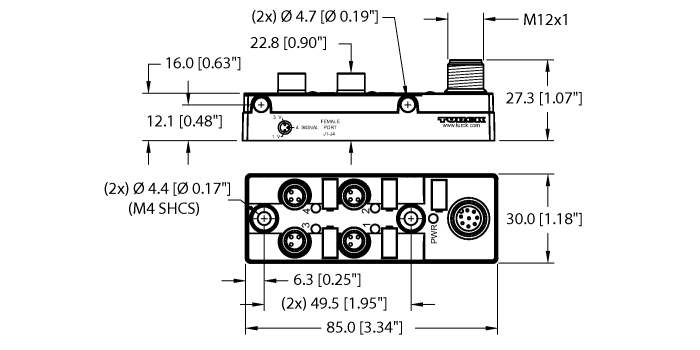 Right Angle M8 3 Pin Female A Coded Field Wireable Connector