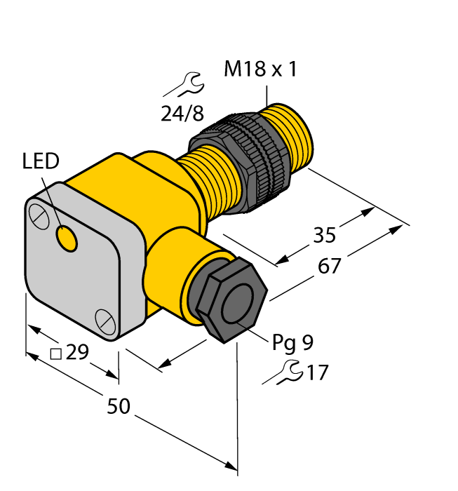 Turck - NI15-G30-Y1X - NAMUR Barrel Inductive Proximity Sensor 0 to 15