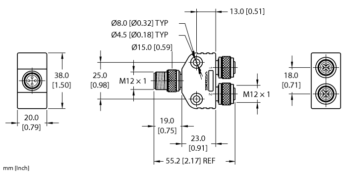 Actuator and Sensor Splitter - M12 Splitter