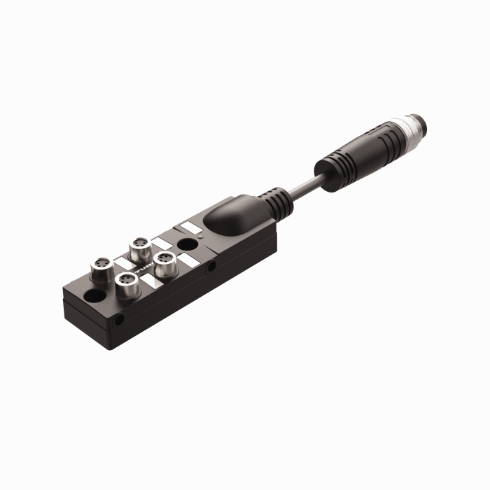 Passive Actuator/Sensor Junction Box, 4 Ports - M8, 4 pole I/O